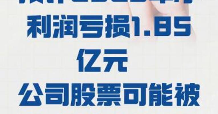 *ST观典：预计 2025年净利润亏损1.85亿元  公司股票可能被终止上市