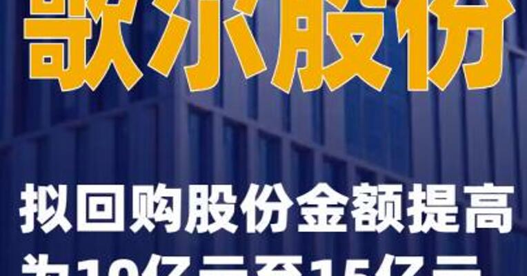歌尔股份：拟回购股份金额提高为10亿元至15亿元