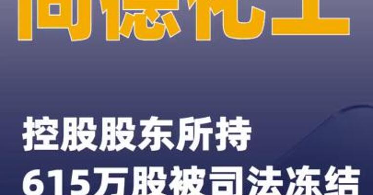 同德化工：控股股东所持615万股被司法冻结