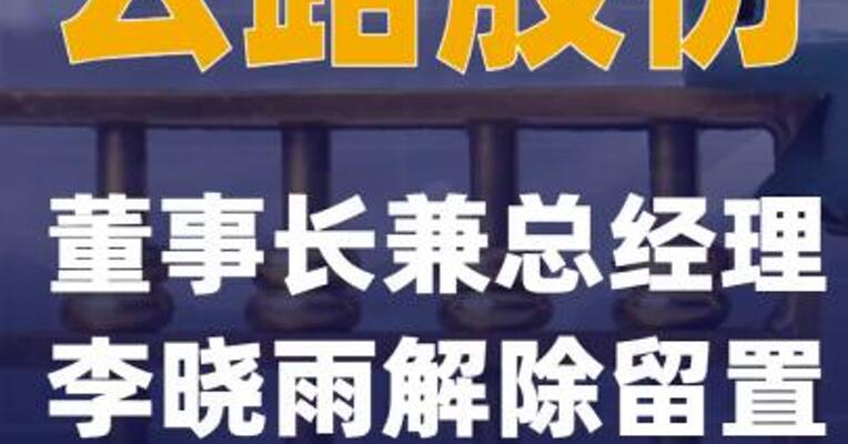 云路股份：董事长兼总经理李晓雨解除留置