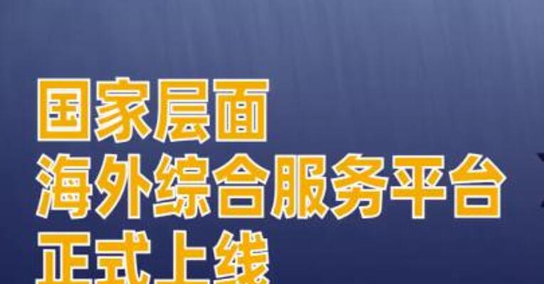 国家层面海外综合服务平台正式上线