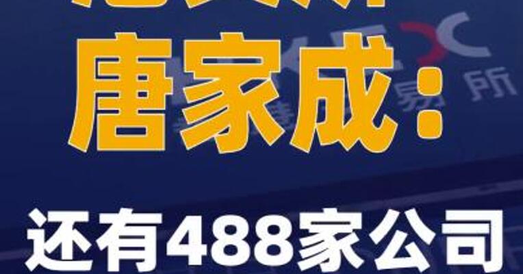 港交所唐家成：还有488家公司排队上市