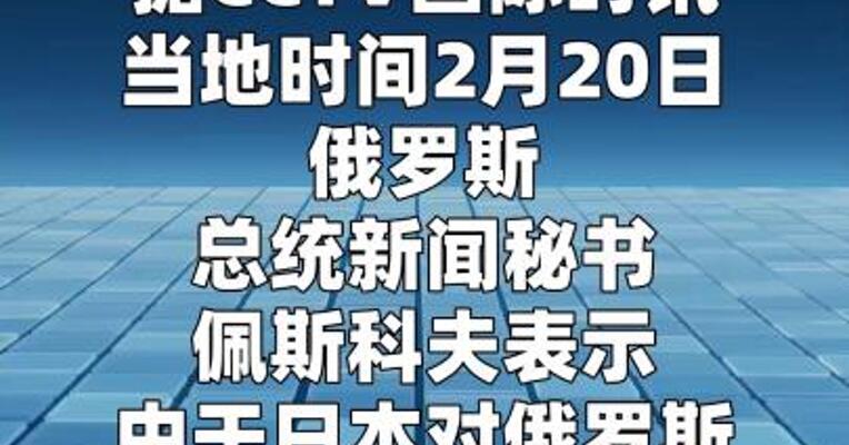 俄罗斯表示俄日关系跌至冰点