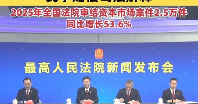 最高法：2026年将制定证券市场内幕交易、操纵市场等民事赔偿司法解释