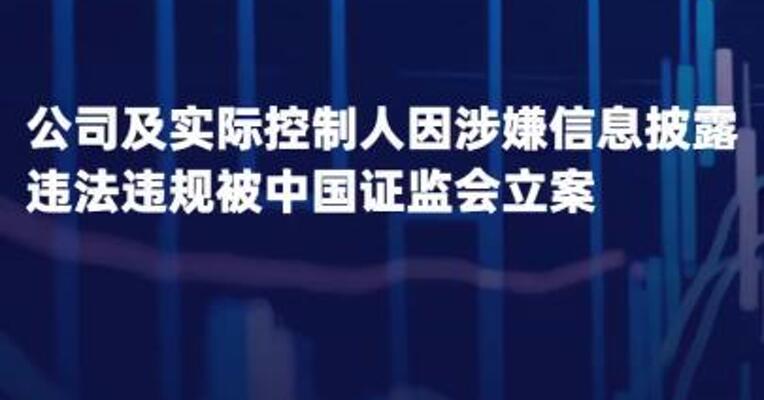 ST新华锦：公司及实际控制人 因涉嫌信息披露违法违规被 中国证监会立案