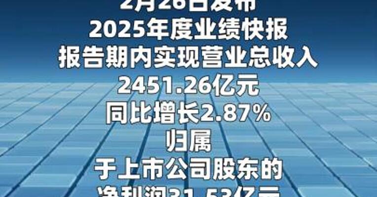 金龙鱼：2025年度归母净利润31.53亿元，同比增长26.01%