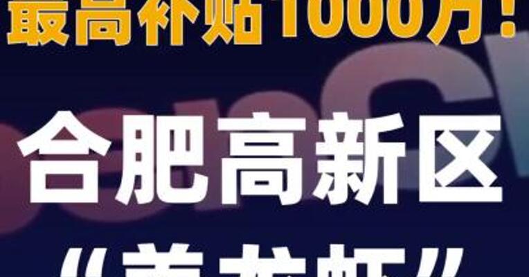 最高补贴1000万！合肥高新区 “养龙虾”