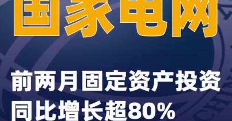 国家电网前两月固定资产投资同比增长超80%