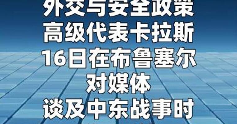欧盟外长：中东战事“不是欧洲的战争”