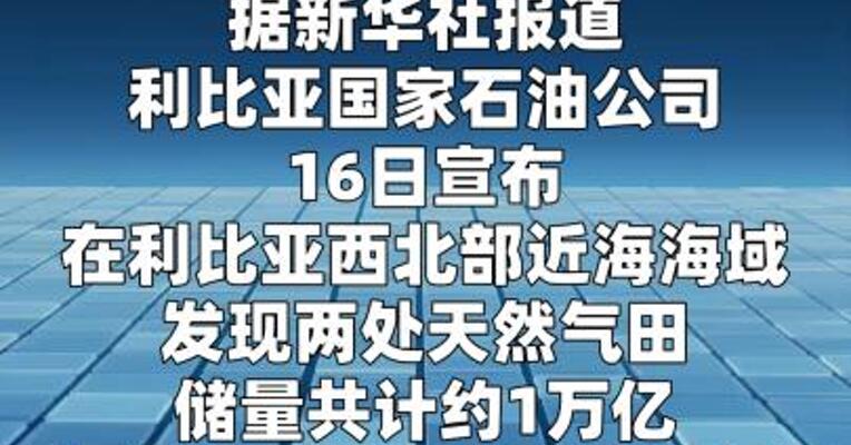 利比亚宣布发现新天然气田