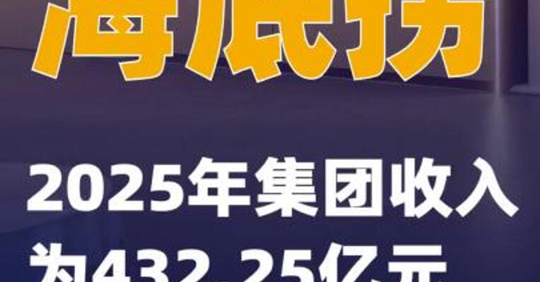 海底捞：2025年集团收入为432.25亿元