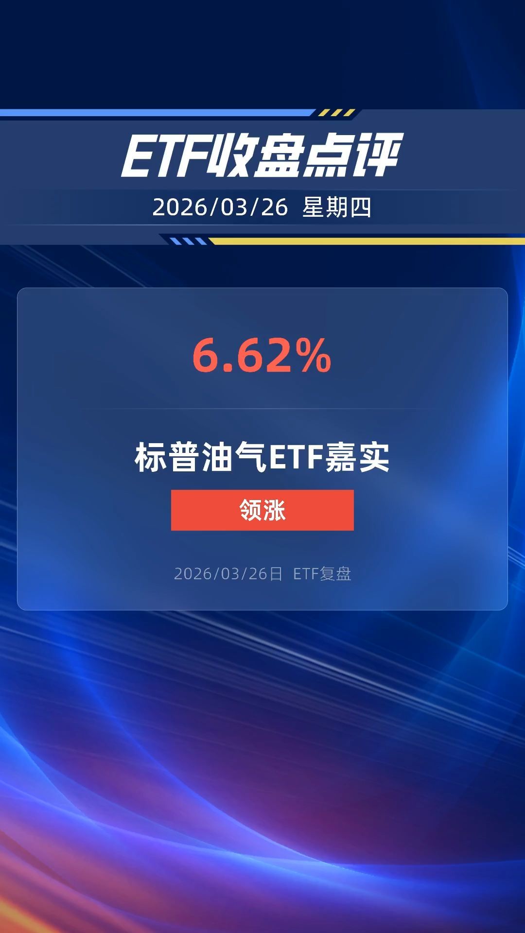 標(biāo)普油氣ETF嘉實(shí)漲超6%
