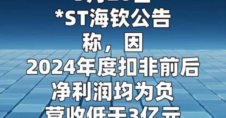 *ST海钦：股票可能被终止上市