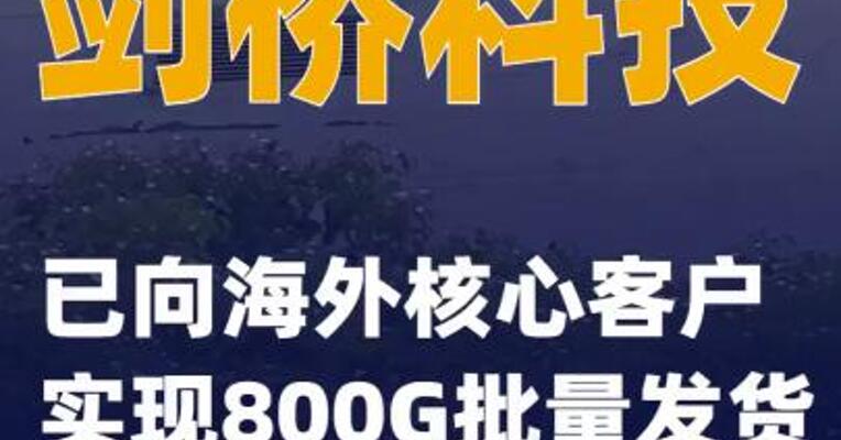 剑桥科技：已向海外核心客户实现800G批量发货