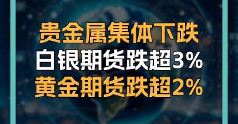 贵金属集体下跌 白银期货跌超3% 黄金期货跌超2%