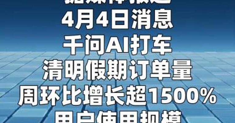 千问AI打车假期需求上涨15倍