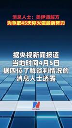 消息人士：美伊调解方为争取45天停火做最后努力