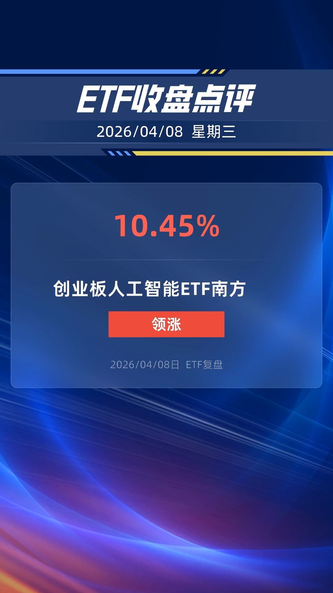 創(chuàng)業(yè)板人工智能ETF南方大漲10.45%