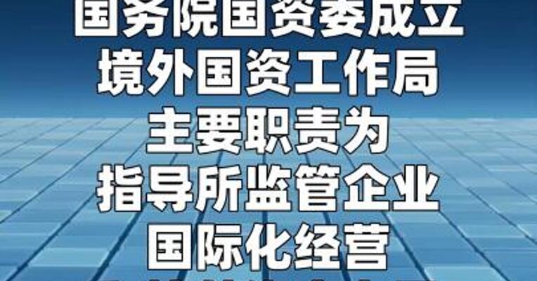 国务院国资委成立境外国资工作局