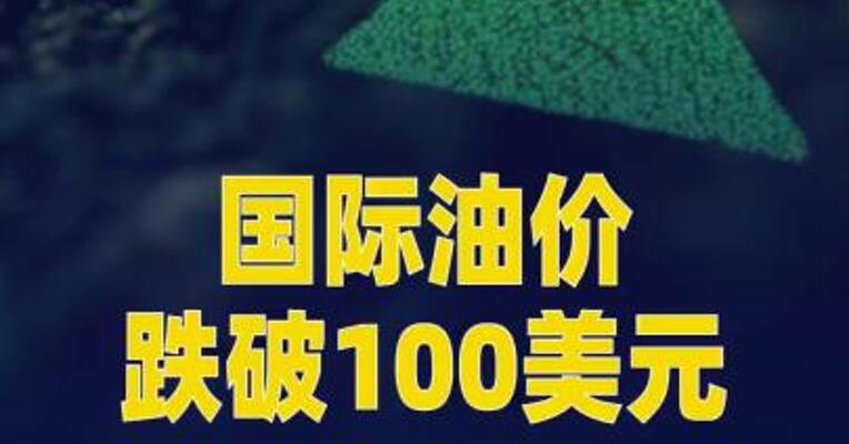 国际油价跌破100美元，美油大跌近15%
