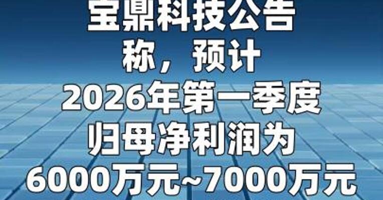 宝鼎科技：一季度净利同比预增234%~290%