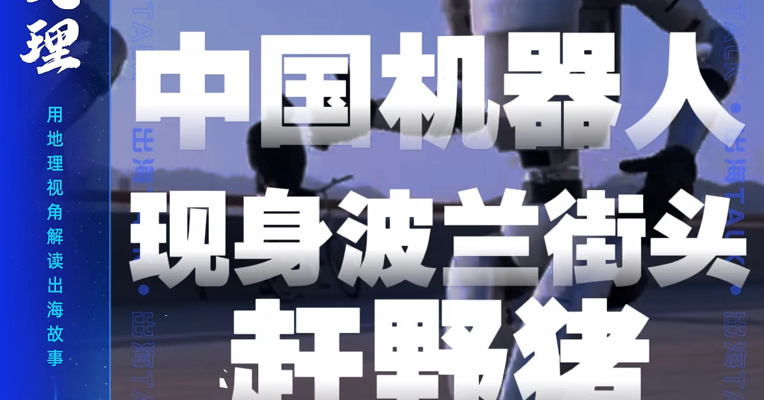 “二师兄”遇到“黑神话”！中国机器人现身波兰街头赶野猪，成功驱赶后挥手拜拜
