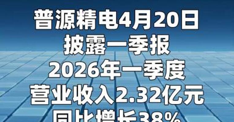普源精电：一季度净利润同比增长512%