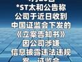 *ST太和：公司被证监会立案