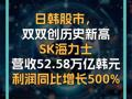 日韩股市， 双双创历史新高 SK海力士 营收52.58万亿韩元 利润同比增长500%