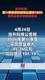 当升科技：第一季度净利润同比增长150% 锂电正极材料销量增长