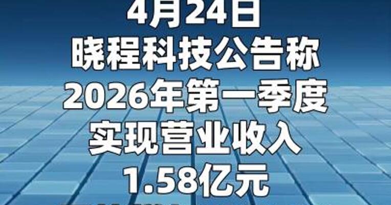 晓程科技：一季度净利润同比增长308% 黄金销售收入增加