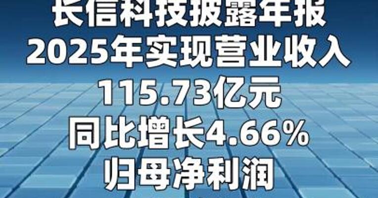 长信科技：2025年净利润同比下降43%