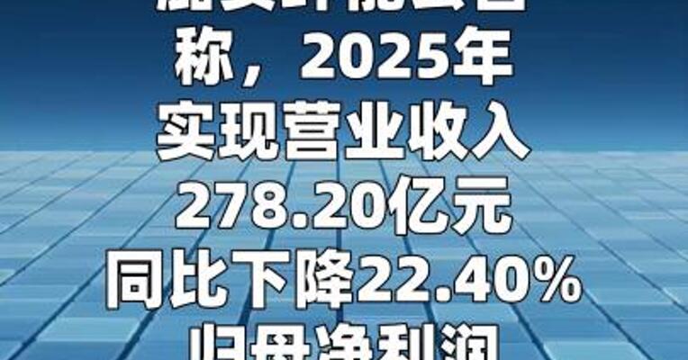 潞安环能：2025年度净利润为11.15亿元