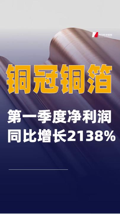 铜冠铜箔：第一季度净利润同比增长2138%