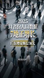 2025年31省份人口数数据  7地正增长 广东增量断层领先