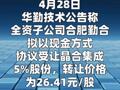 华勤技术：拟26.51亿元受让晶合集成5%股份