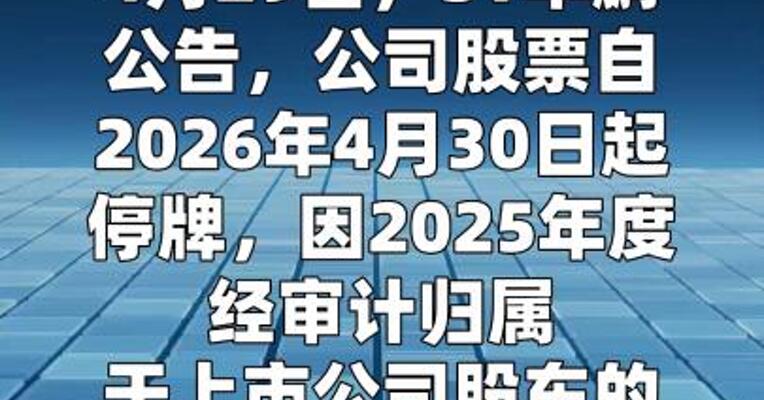 ST华鹏：因净资产为负被实施退市风险警示