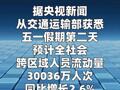 5月2日全社会跨区域人员流动量约3亿人次