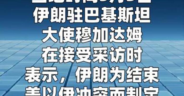 伊朗驻巴基斯坦大使：伊美谈判新方案已经巴方转交美方