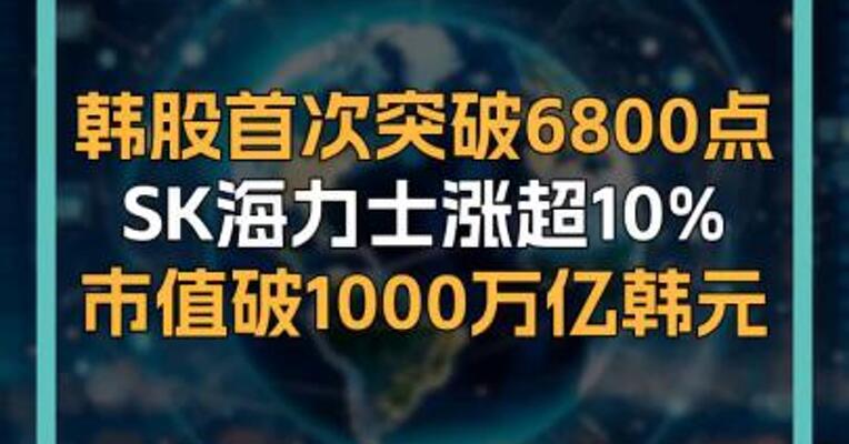 韩股首次突破6800点 SK海力士涨超10% 市值破1000万亿韩元
