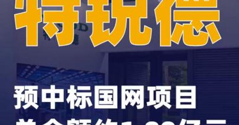 特锐德：预中标国网项目总金额约1.99亿元