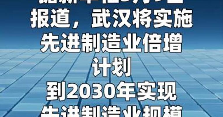 武汉启动先进制造业倍增计划