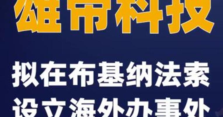 雄帝科技：拟在布基纳法索设立海外办事处