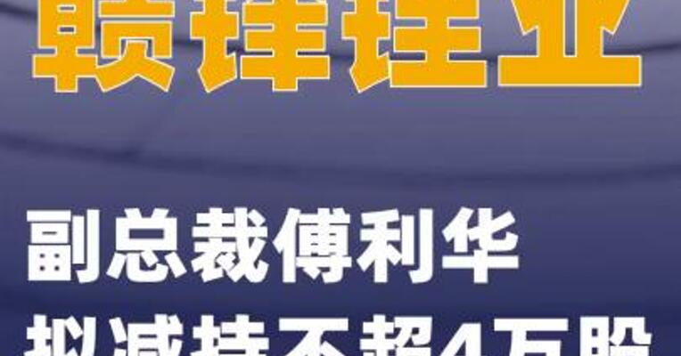 赣锋锂业：副总裁傅利华拟减持不超4万股