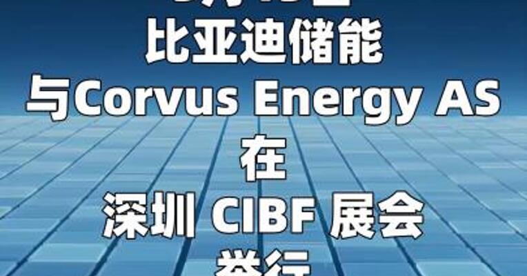 比亚迪储能与Corvus Energy AS签订战略合作协议