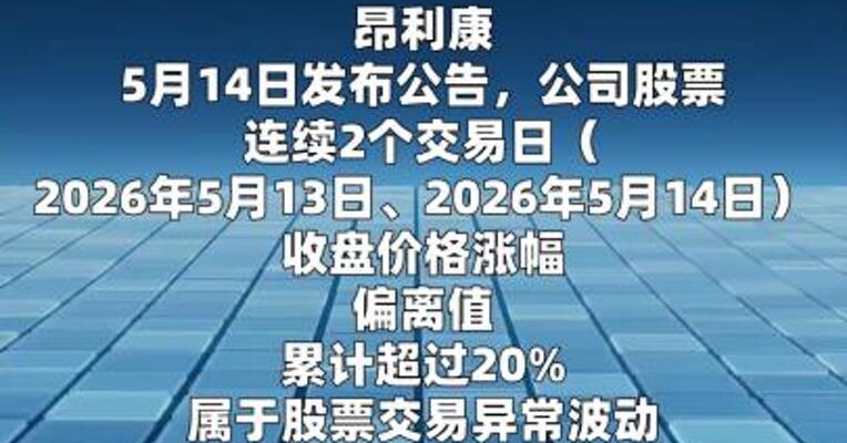 昂利康：目前经营情况正常，内外部经营环境 未发生重大变化