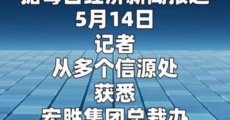 消息人士：宏胜集团总裁办主任叶雅琼离职