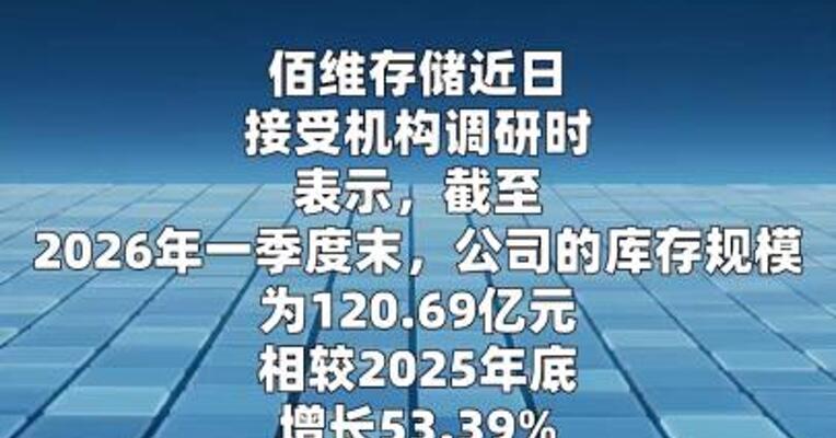 佰维存储：一季度末公司库存成本相对于当前产品销售价格 仍有较大优势