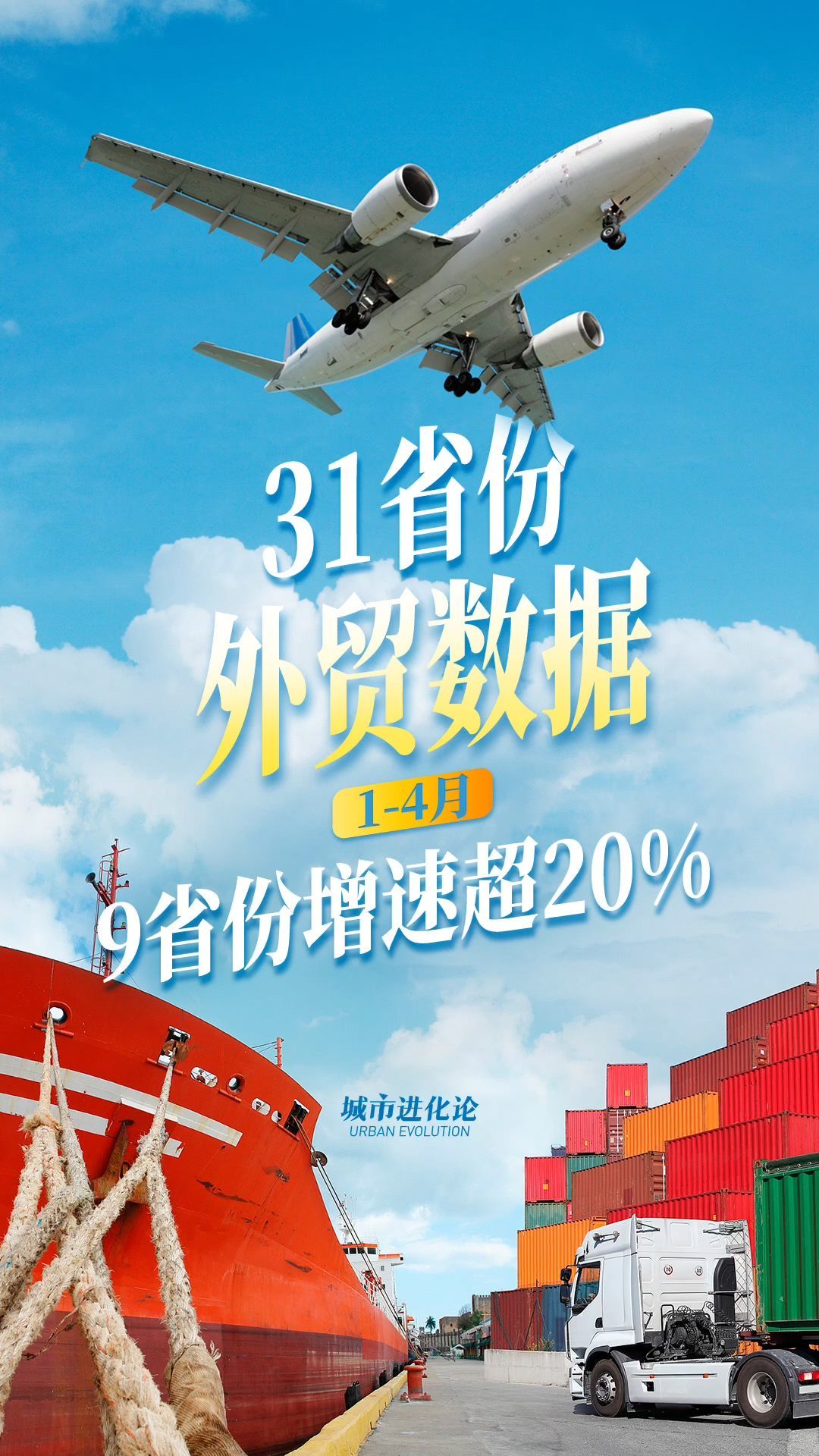 1-4月31省份外贸数据  9省份增速超20%