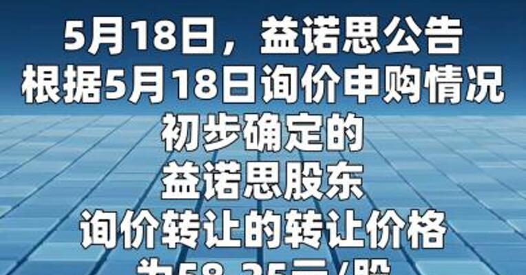 益诺思：本次询价转让的转让价格为58.25元/股